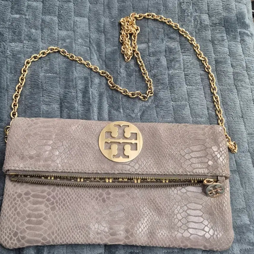 [BUNJANG] Tory Burch Snake Embossed Crossbody Bag / 토리버치 뱀피 크로스백