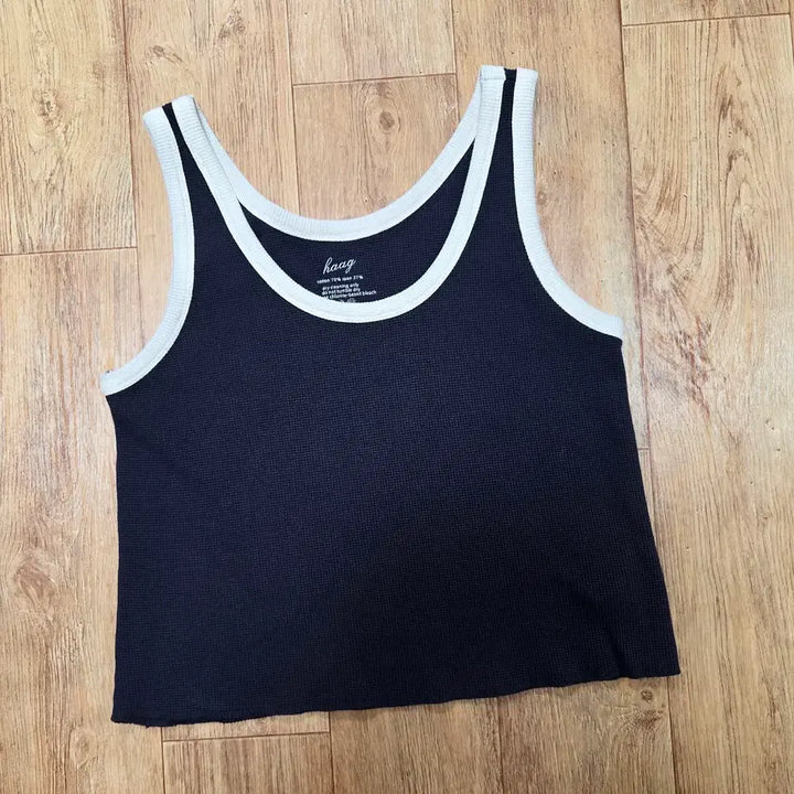 [BUNJANG] Haag Navy Waffle Knit Top / 헤이그(haag) 네이비 와플티셔츠 55-66 새상품