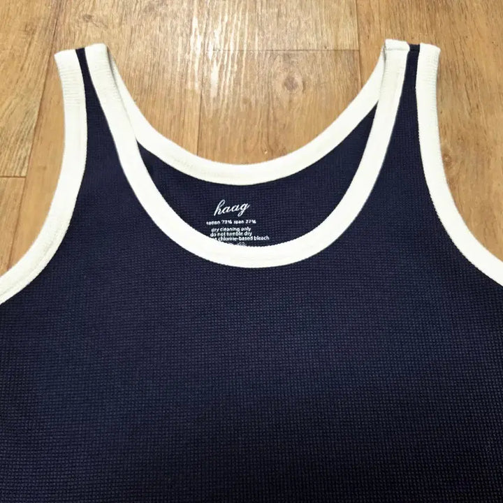 [BUNJANG] Haag Navy Waffle Knit Top / 헤이그(haag) 네이비 와플티셔츠 55-66 새상품