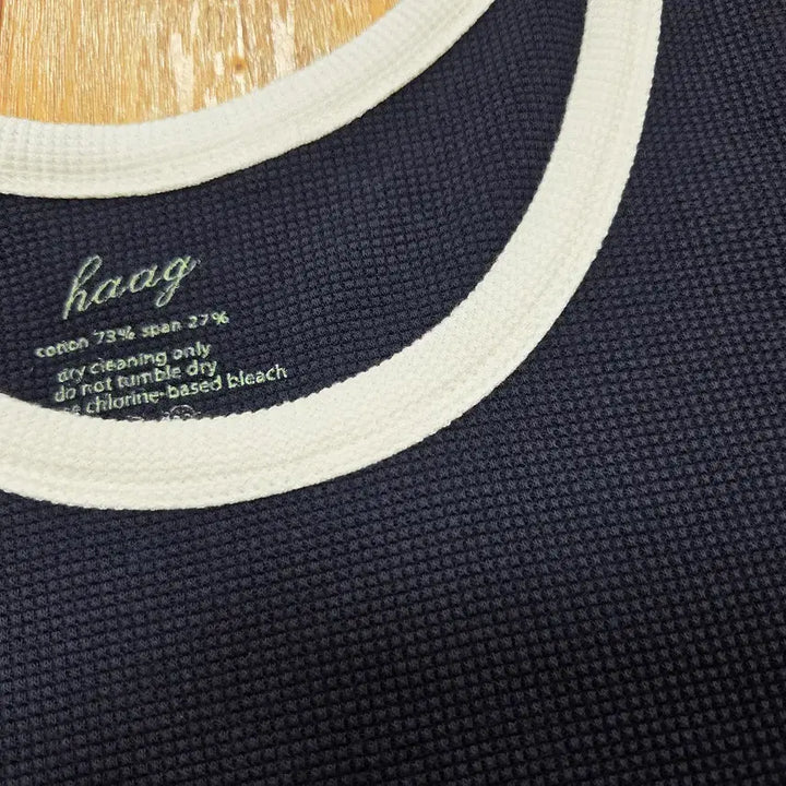 [BUNJANG] Haag Navy Waffle Knit Top / 헤이그(haag) 네이비 와플티셔츠 55-66 새상품