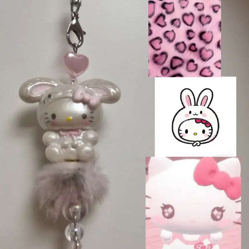[BUNJANG] Rabbit Kitty Bead Keyring / 토끼키티 비즈키링