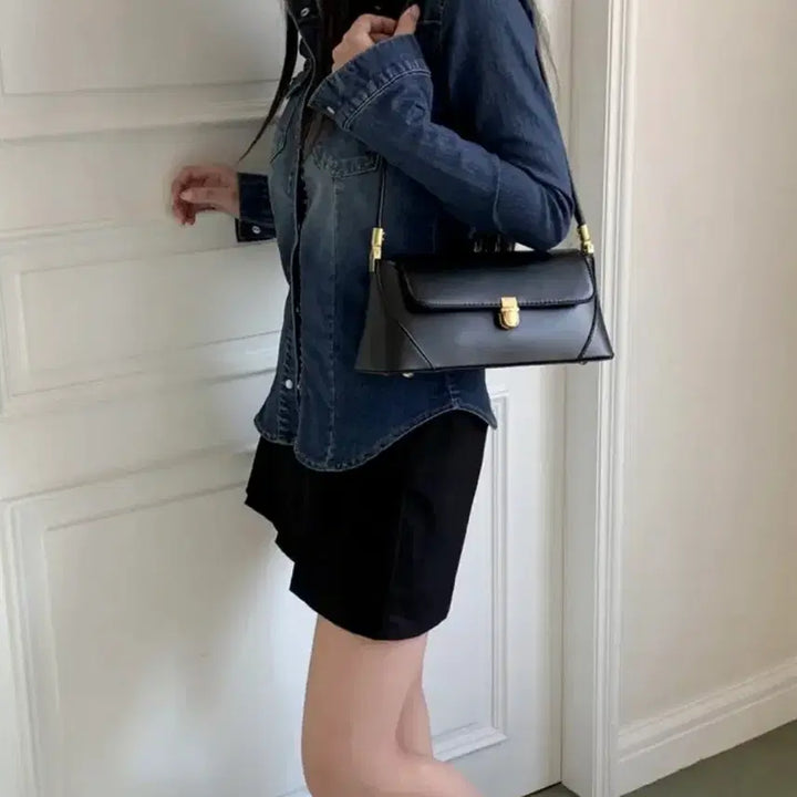 [BUNJANG] Slim Fit Span Denim Shirt / 슬림 스판 청 데님 남방 셔츠