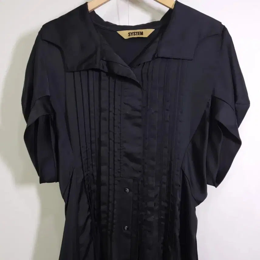 [BUNJANG] System Black Shirt Dress / 시스템 블랙 셔츠 원피스 55