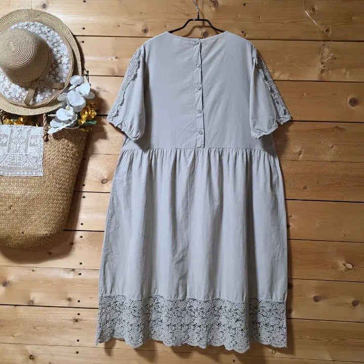 [BUNJANG] Lace-Accented Dress / 레이스배색원핏. (코사지 코디용