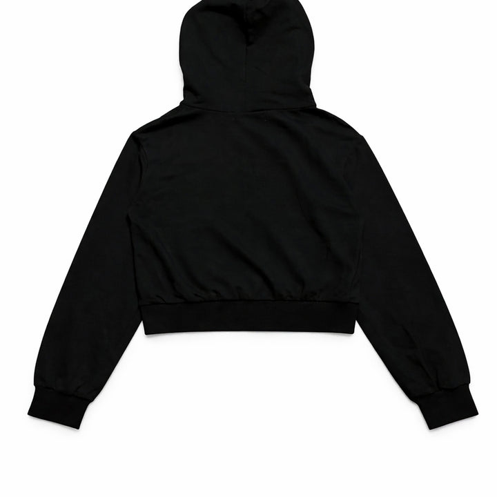 [BUNJANG] CECIL McBEE Black Cubic Crop Hooded Zip-up / JPN 일본 빈티지 Y2K 갸루 세실맥비 블랙 큐빅 크롭 후드집업 M