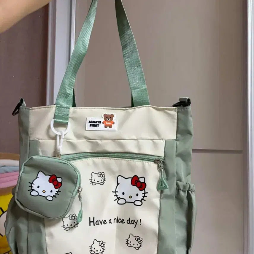 [BUNJANG] Hello Kitty Eco Bag &amp; Mini Pouch Set / 헬로키티 에코백 + 미니 파우치 세트