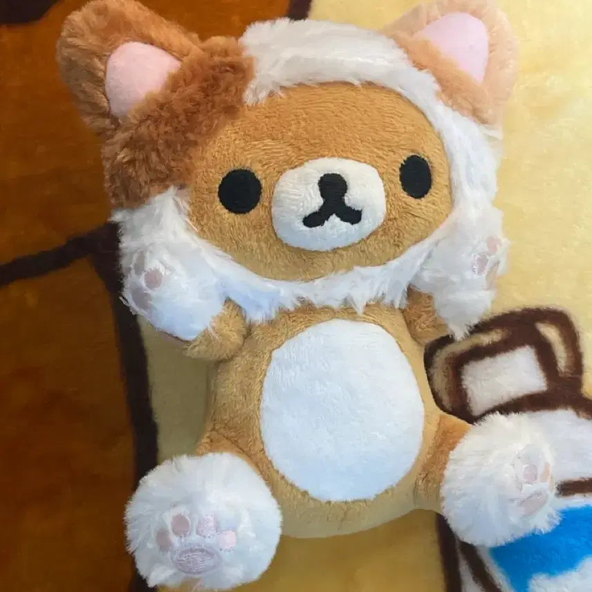 [BUNJANG] Rilakkuma Tricolor Cat Plush Doll / 앉은 리락쿠마 삼색 고양이 (택x)