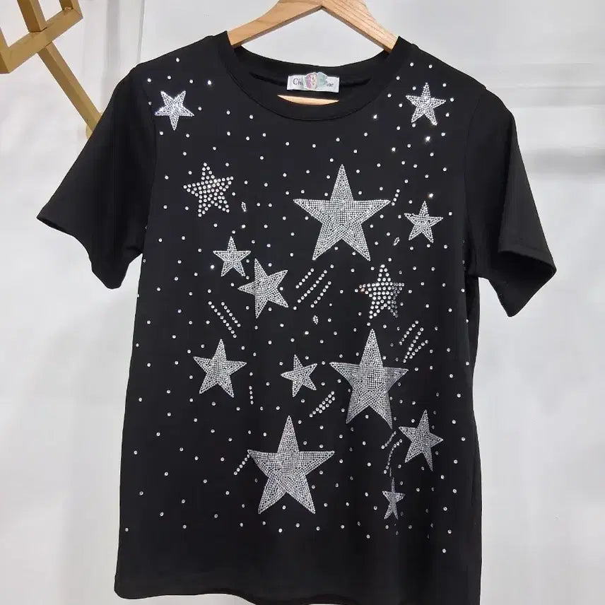 [SOLD OUT] 별 패턴 블랙 반팔 티셔츠66반까지