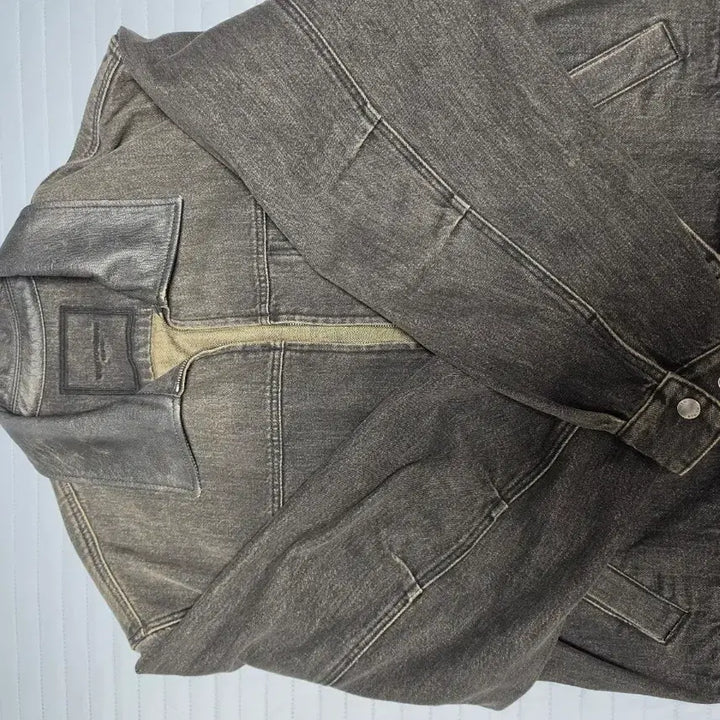 [BUNJANG] Wooyoungmi Leather Collar Denim Jacket / 우영미 레더카라데님자켓 46사이즈