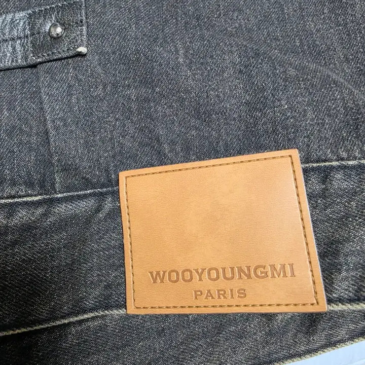 [BUNJANG] Wooyoungmi Leather Collar Denim Jacket / 우영미 레더카라데님자켓 46사이즈
