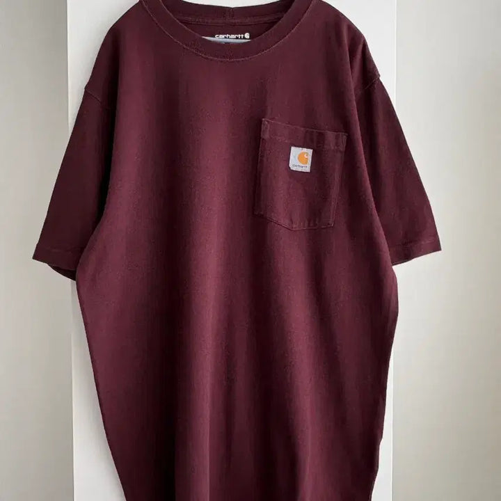 [SOLD OUT] 칼하트 K87 버건디 루즈핏 포켓 반팔티