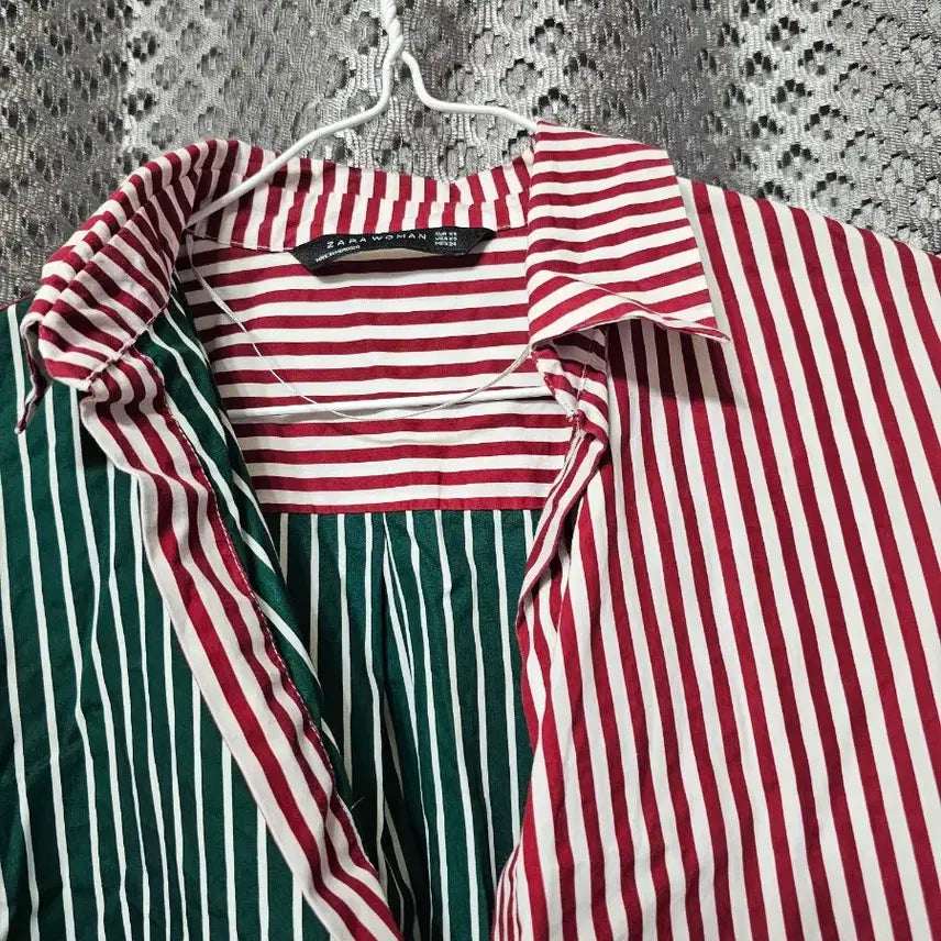 [SOLD OUT] 자라 컬러 블록 스트라이프 셔츠