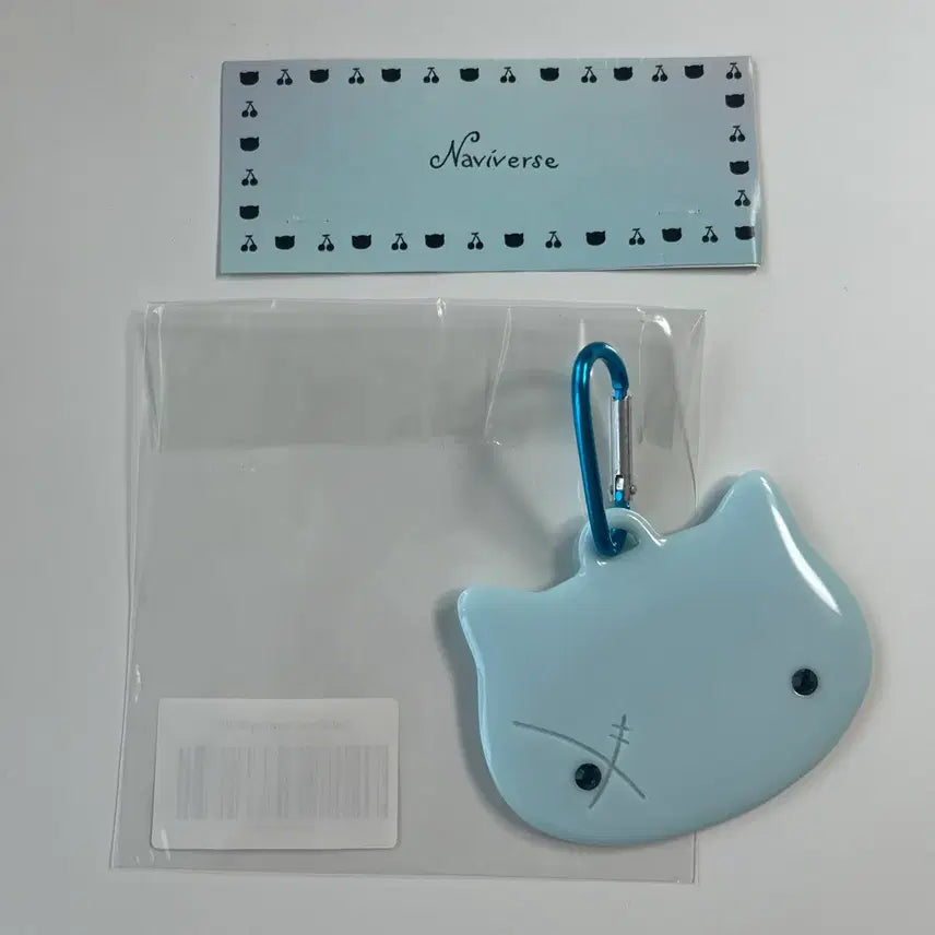 [BUNJANG] Navi Bus Sky Blue Cat Mirror Keyring / [당일발송] 나비버스 스카이블루 캣 미러 키링