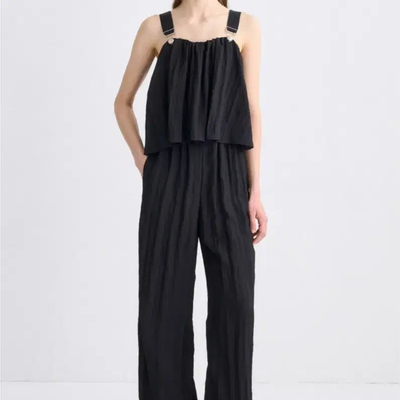 [BUNJANG] TIME Crinkle Panel Jumpsuit / (새상품) 타임 크링클 패널 점프수트