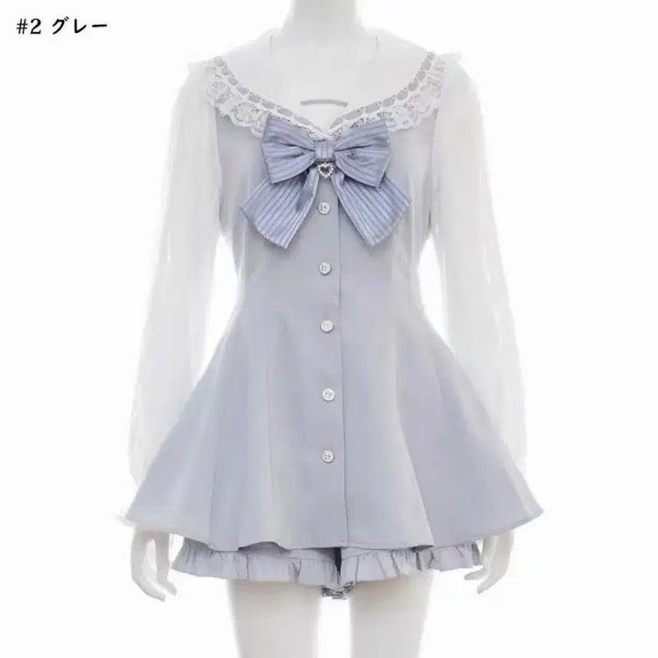 [BUNJANG] Secret Honey Sailor Collar Setup (Blue-Gray) / 시크릿허니 세일러 칼라 셋업 블루그레이 양산형 지뢰계 리즈리사 앙크루즈