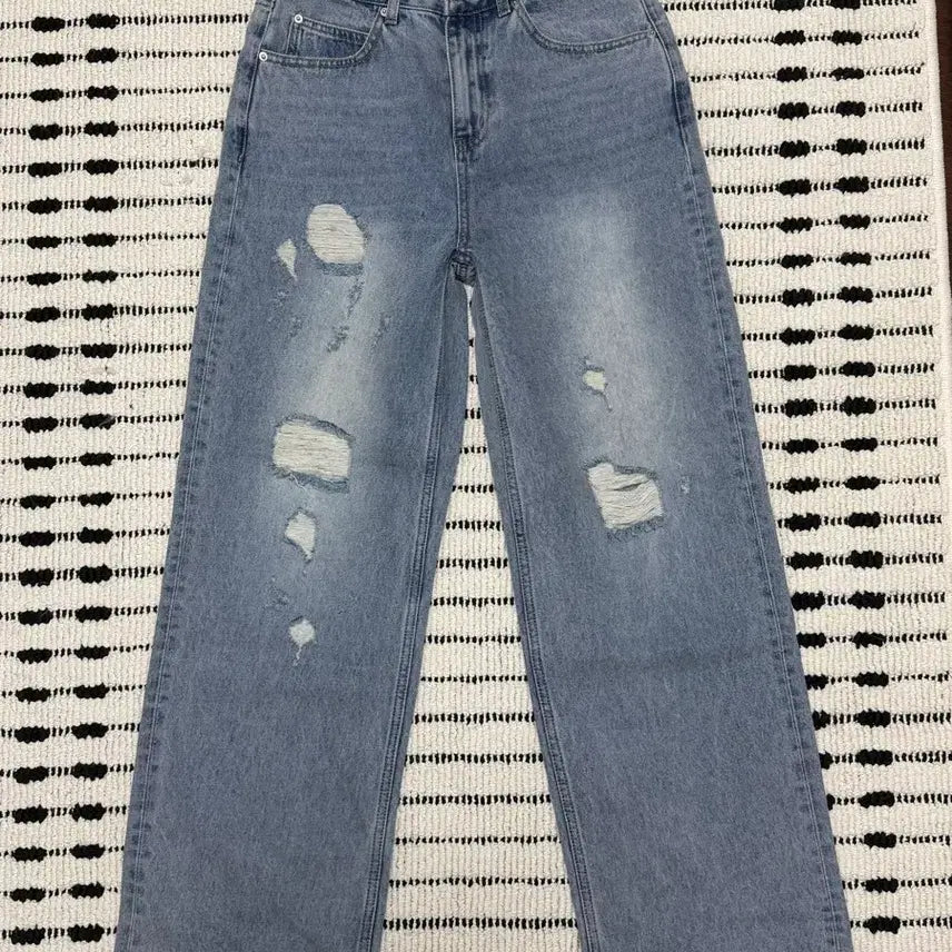 [BUNJANG] Haag Destroyed Denim Jeans M Light Blue / Haag (헤이그) a destroyed denim