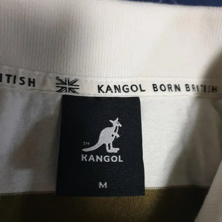 [SOLD OUT] 캉골 스트라이프 카라티 카키&amp;화이트 (M)