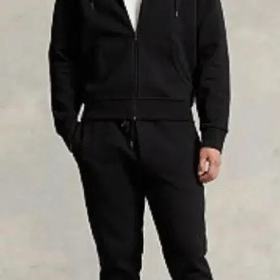 [SOLD OUT] 폴로랄프로렌 더블니트 후디 조거팬츠 블랙 상하의