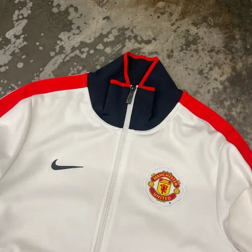 [BUNJANG] Nike Manchester United Track Jacket White/Red S / 나이키 맨유 트랙 자켓 화이트/레드 S