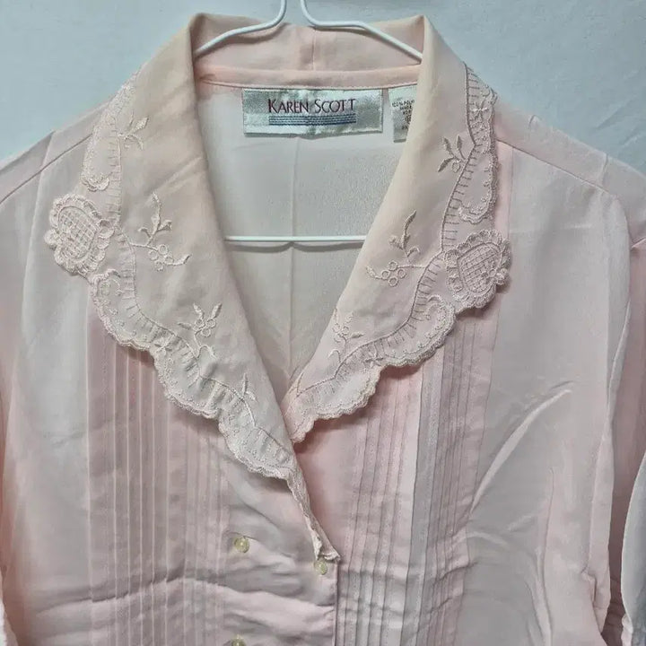 [BUNJANG] Karen Scott Pink Lace Blouse / 카렌 스콧 핑크 견인 블라우스  18