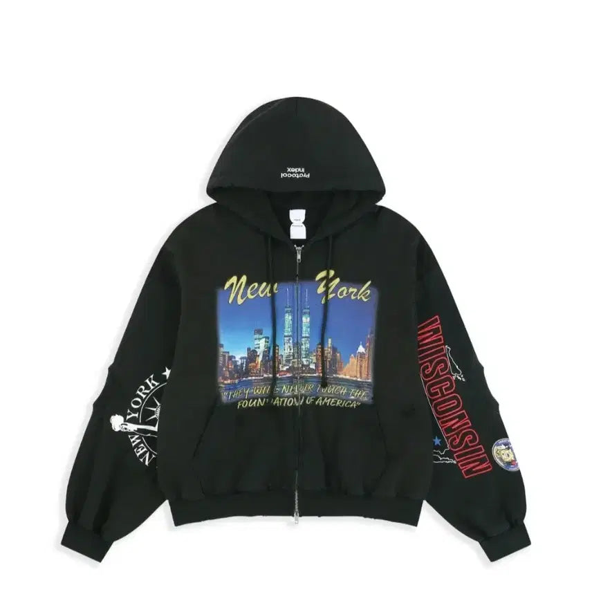 [SOLD OUT] 프로토콜 인덱스 리컨스트럭티드 스웻셔츠 집 후디