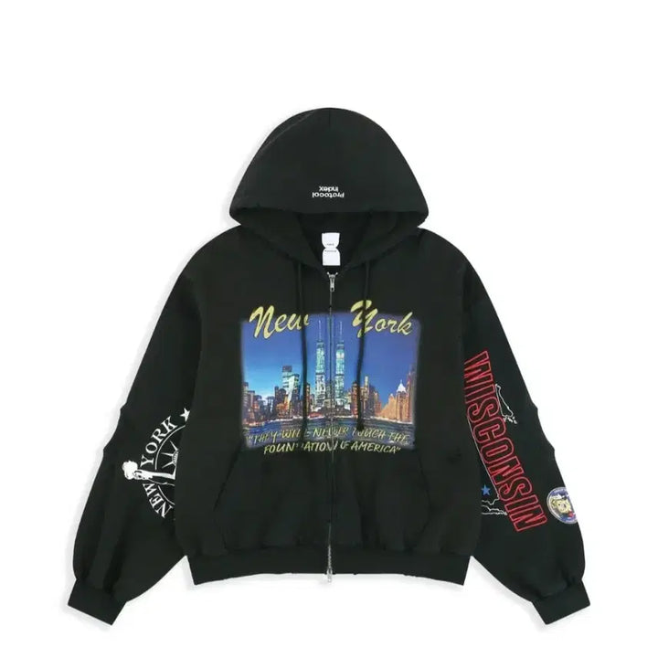 [SOLD OUT] 프로토콜 인덱스 리컨스트럭티드 스웻셔츠 집 후디