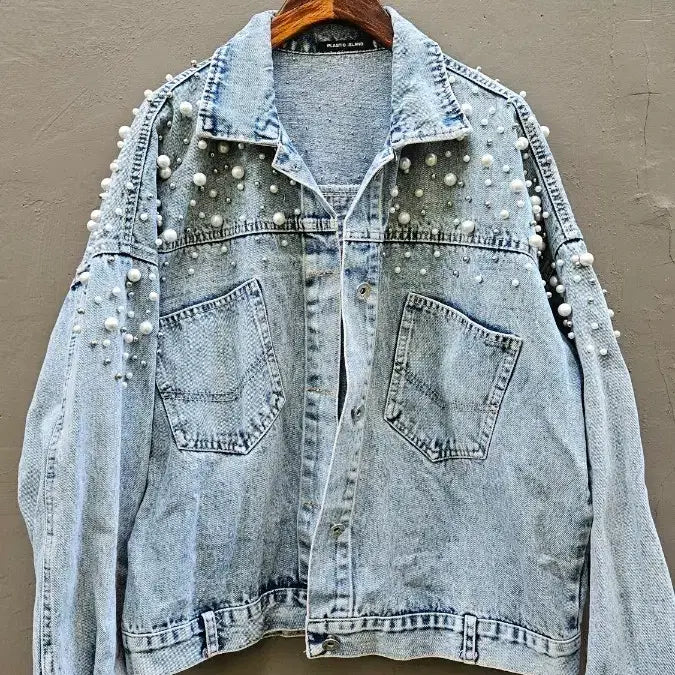 [SOLD OUT] 플라스틱아일랜드 진주 데님 자켓