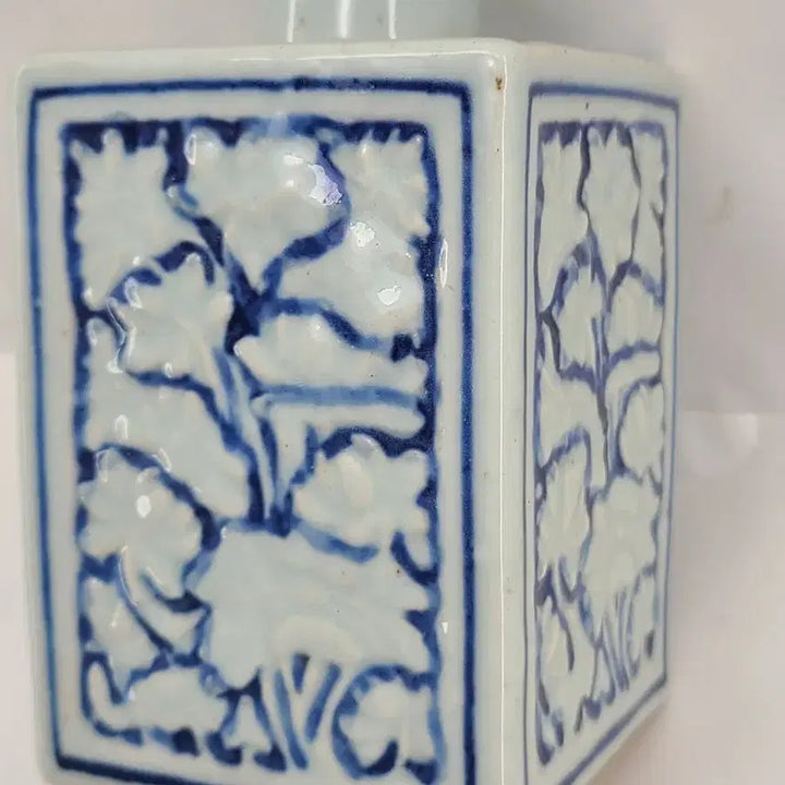 [BUNJANG] Blue and White Porcelain Square Tea Caddy / 청화백자 사각 차통