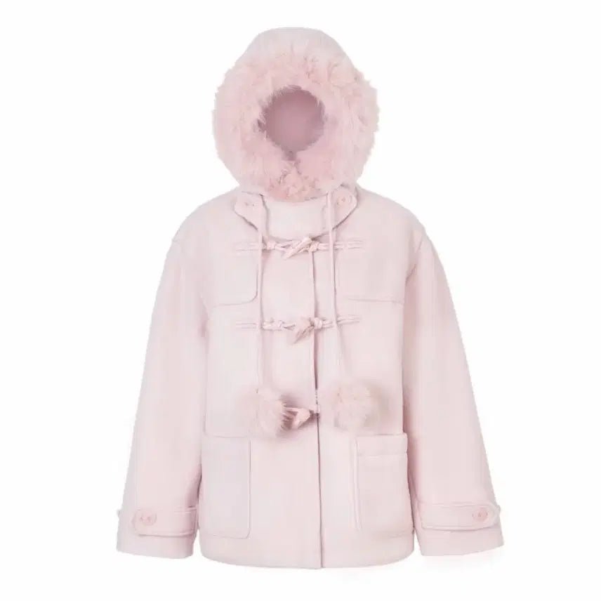 [BUNJANG] Idang Club Pompom Half Coat / 아이당 클럽 idang club 폼폼 하프 코트
