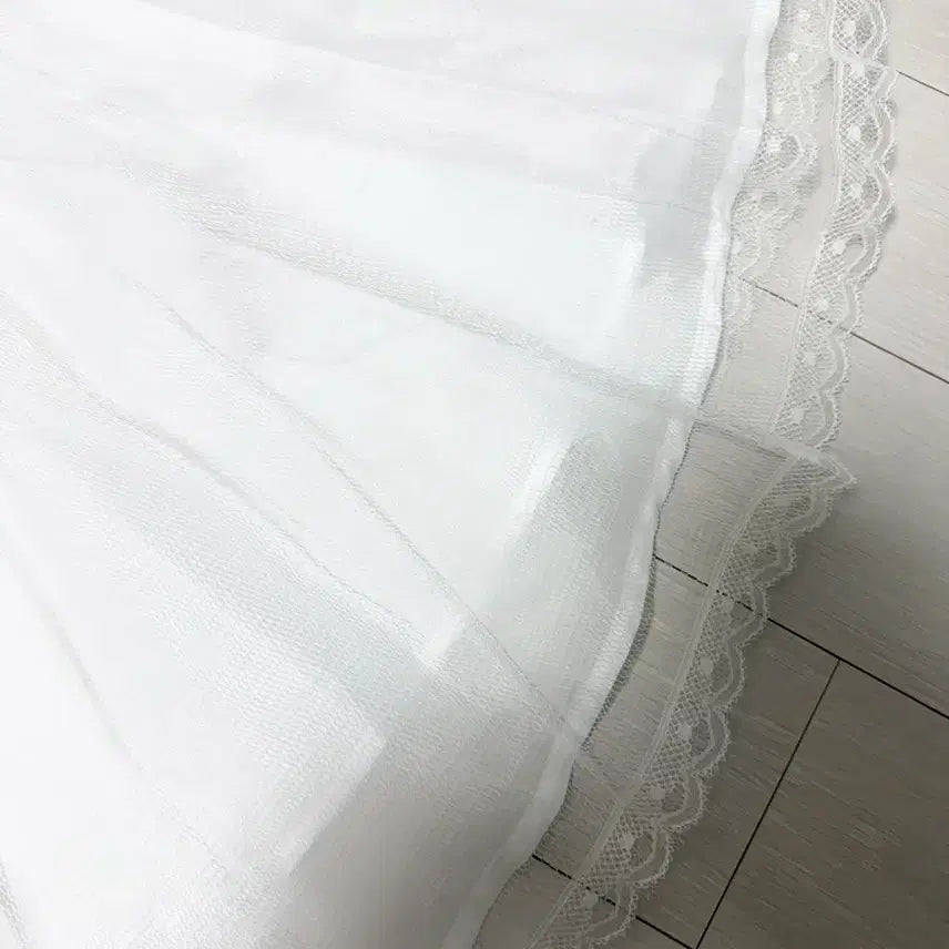 [BUNJANG] White Underskirt with Lace Detail / 계량한복 속치마