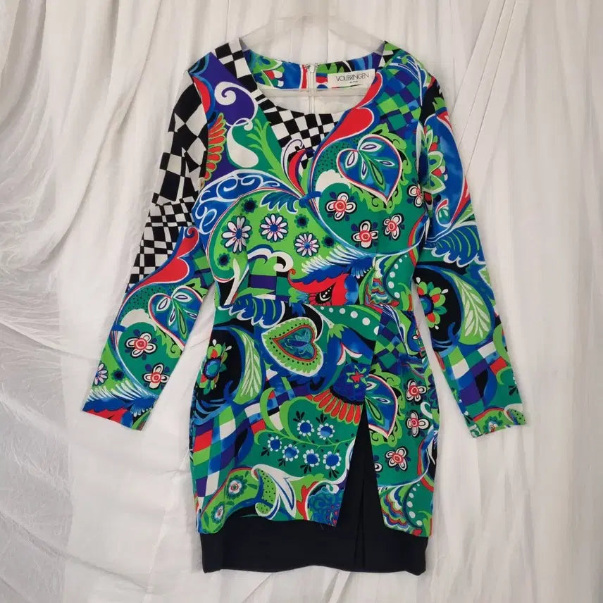 [BUNJANG] Vollbringen Vintage Retro Pattern Dress (S) / 일본빈티지 명품스타일 레트로 패턴 원피스 (S)