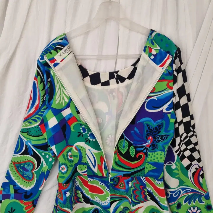 [BUNJANG] Vollbringen Vintage Retro Pattern Dress (S) / 일본빈티지 명품스타일 레트로 패턴 원피스 (S)