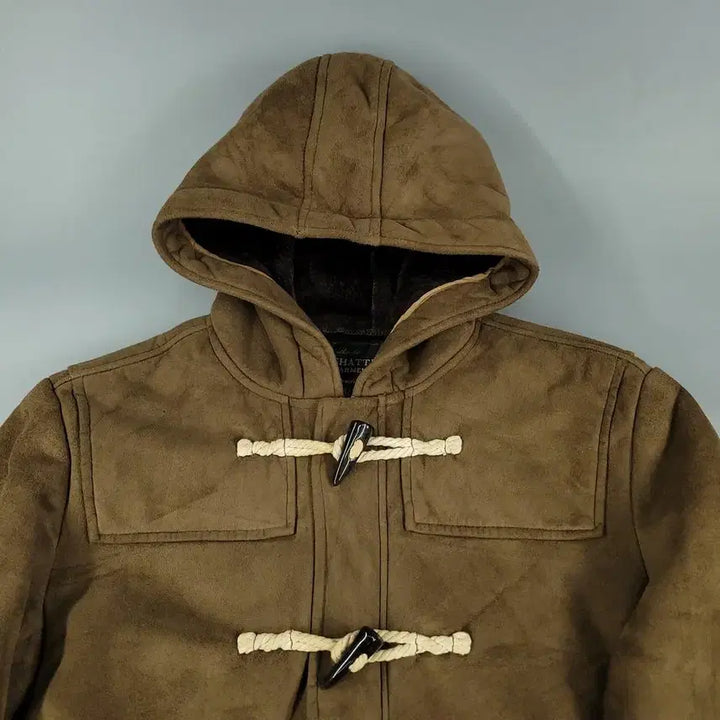 [BUNJANG] ROUSHATTE Beige Brown Toggle Button Fleece Jacket / ROUSHATTE JP 베이지 브라운 숄더패치 토글버튼 이너플리스 비건스
