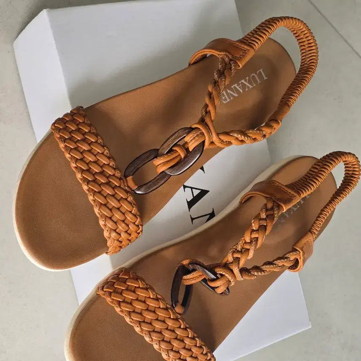 [BUNJANG] Brown Twisted Strap Sandals 245 / 브라운 꼬임 스트랩 샌들 245 새상품