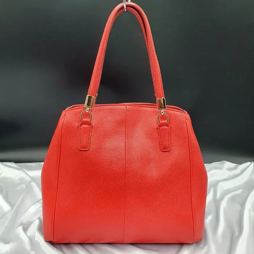 [BUNJANG] Coach Red Leather Tote Bag / 코치 레드 가죽 화사한 여성 토트백 중고 가방 은피아노