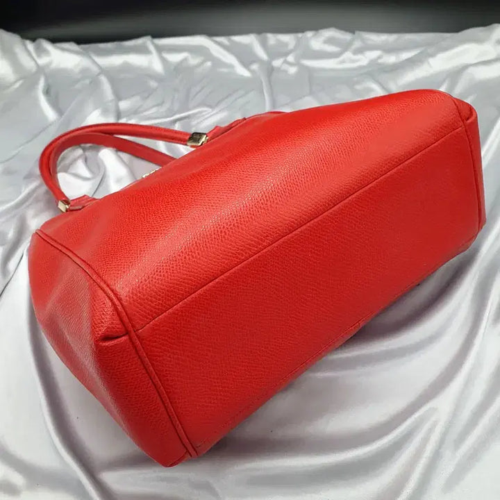 [BUNJANG] Coach Red Leather Tote Bag / 코치 레드 가죽 화사한 여성 토트백 중고 가방 은피아노