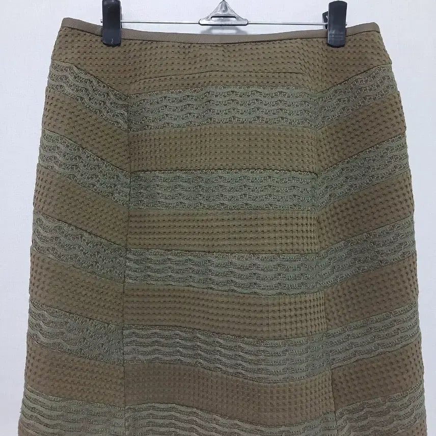 [BUNJANG] Zooc Khaki Striped Mini Skirt / zooc 카키색 줄무늬 미니스커트