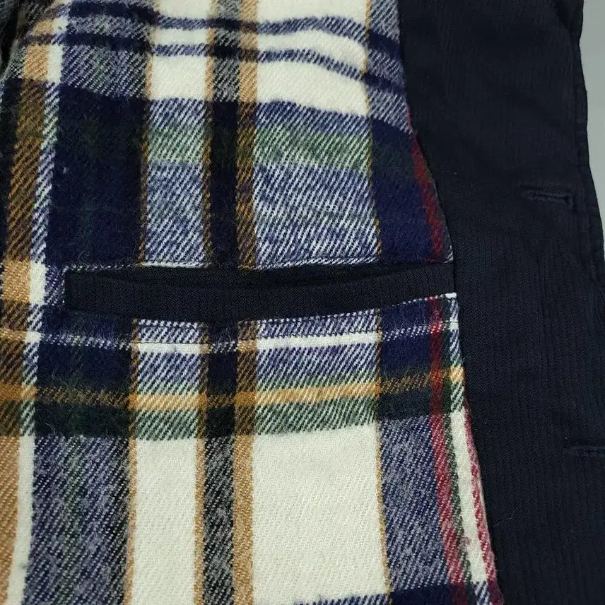 [BUNJANG] Suntory Boss Coffee Leather Shoulder Patch Jacket / 산토리 보스커피 JP 블랙 네이비 배색 로고 소가죽 카우레더 숄더패치 엘