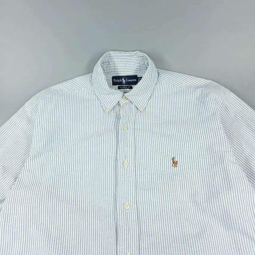 [SOLD OUT] 폴로랄프로렌 라이트블루 화이트 스트라이프 멀티포니 버튼다운 옥스포드 아메