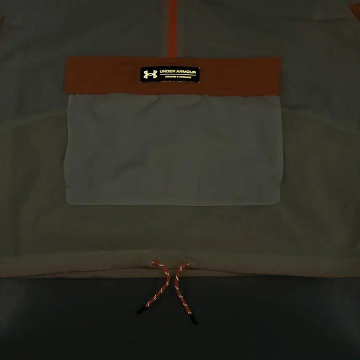 [BUNJANG] Under Armour Ivory Light Orange Reflective Logo Rush Half-Zip / 언더아머 아이보리 라이트오렌지 배색 리플렉티브 로고 러쉬 오버핏 하프집업