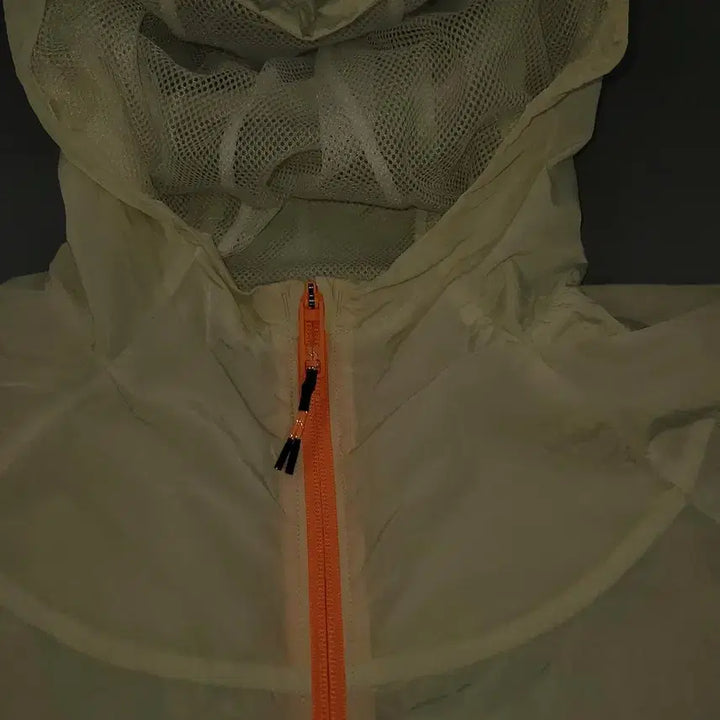 [BUNJANG] Under Armour Ivory Light Orange Reflective Logo Rush Half-Zip / 언더아머 아이보리 라이트오렌지 배색 리플렉티브 로고 러쉬 오버핏 하프집업