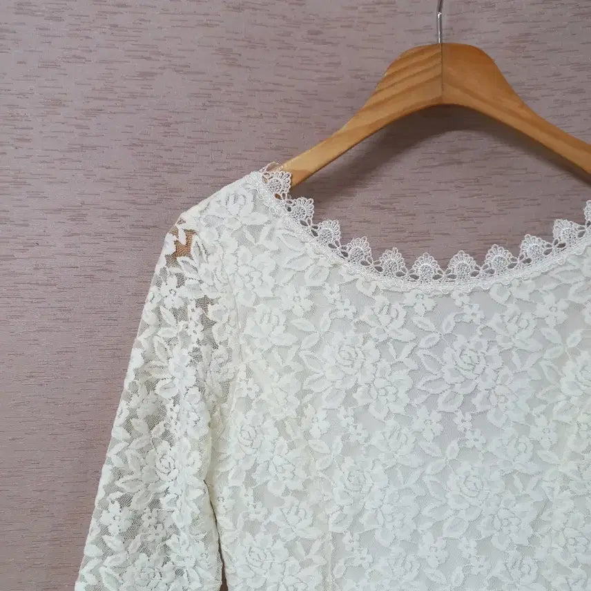 [BUNJANG] Ivory Zanmar Pattern Long Dress / B4-21/아이보리 잔망사 패턴 롱원피스 여성