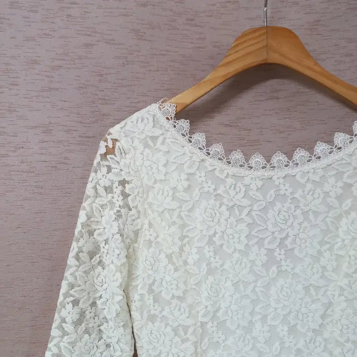 [BUNJANG] Ivory Zanmar Pattern Long Dress / B4-21/아이보리 잔망사 패턴 롱원피스 여성