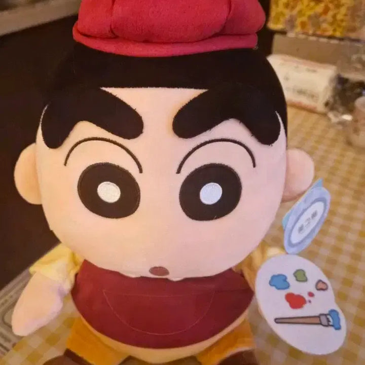 [BUNJANG] Crayon Shin-chan Painter Felt Doll 37cm Figure / [화가짱구]짱구는 못말려 펠트 인형 37cm인형(새상품)