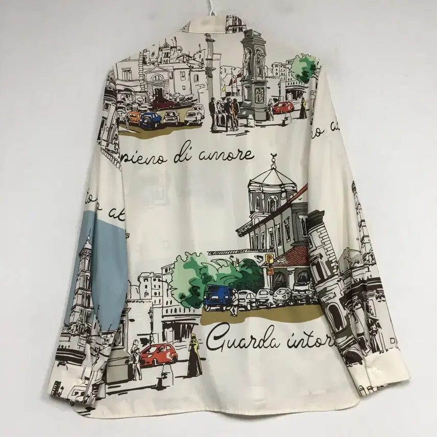 [BUNJANG] Benetton Printed Blouse / 베네통 프린팅 블라우스