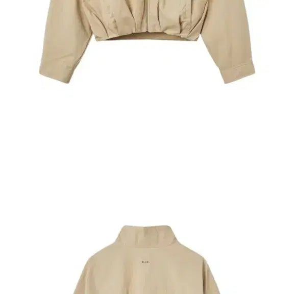 [BUNJANG] Guess Stand Neck Bomber Jacket Beige / 게스 스탠넥 봄버 점퍼 베이지