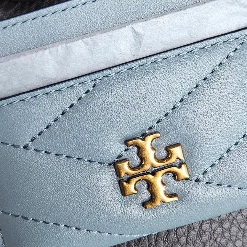 [BUNJANG] Tory Burch Quilted Card Wallet - Blue Leather / 토리버치 카드지갑 퀼팅 블루 레더