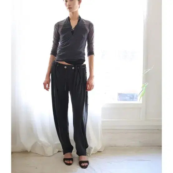 [BUNJANG] CURTAIN JOGGER PANTS (WASHED BLACK) / CURTAIN JOGGER PANTS (WASHED BLACK)