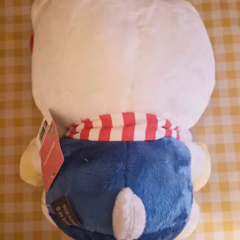 [BUNJANG] Hello Kitty Doll Blue Overalls Scarf Plush / 헬로키티 인형 블루 멜빵 스카프 27cn인형(새상품)