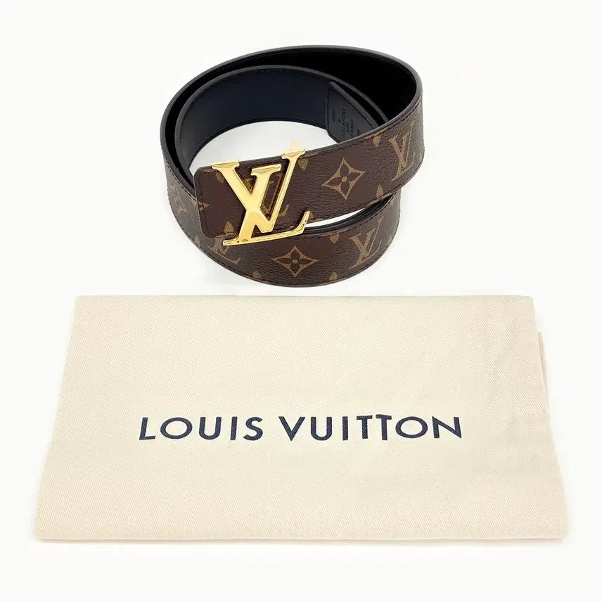 [BUNJANG] Louis Vuitton M0566U Reversible Belt / 루이비통 M0566U LV 금장 리버서블벨트 85 6TLVT20156